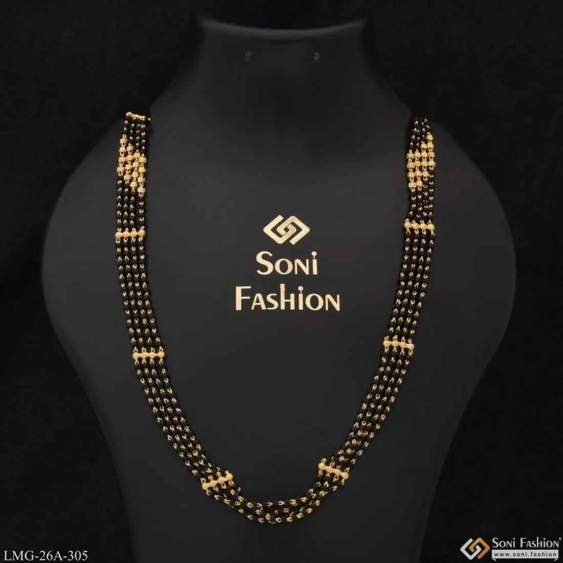 1 Gram Gold Plated 4 Line Finely Detailed Mangalsutra Dori for Women - Style A305