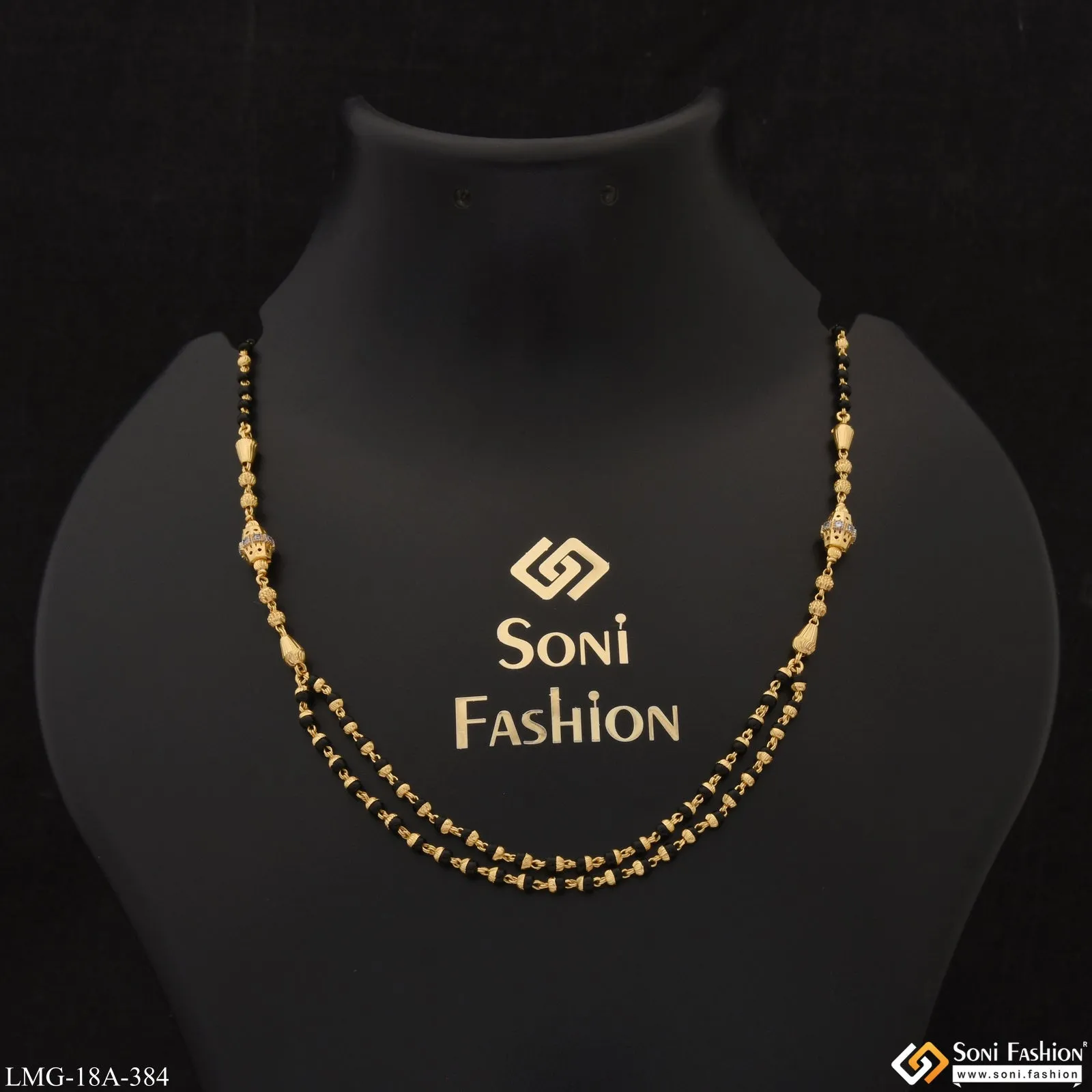 1 Gram Gold Plated Beautiful Design Mangalsutra for Women - Style A384