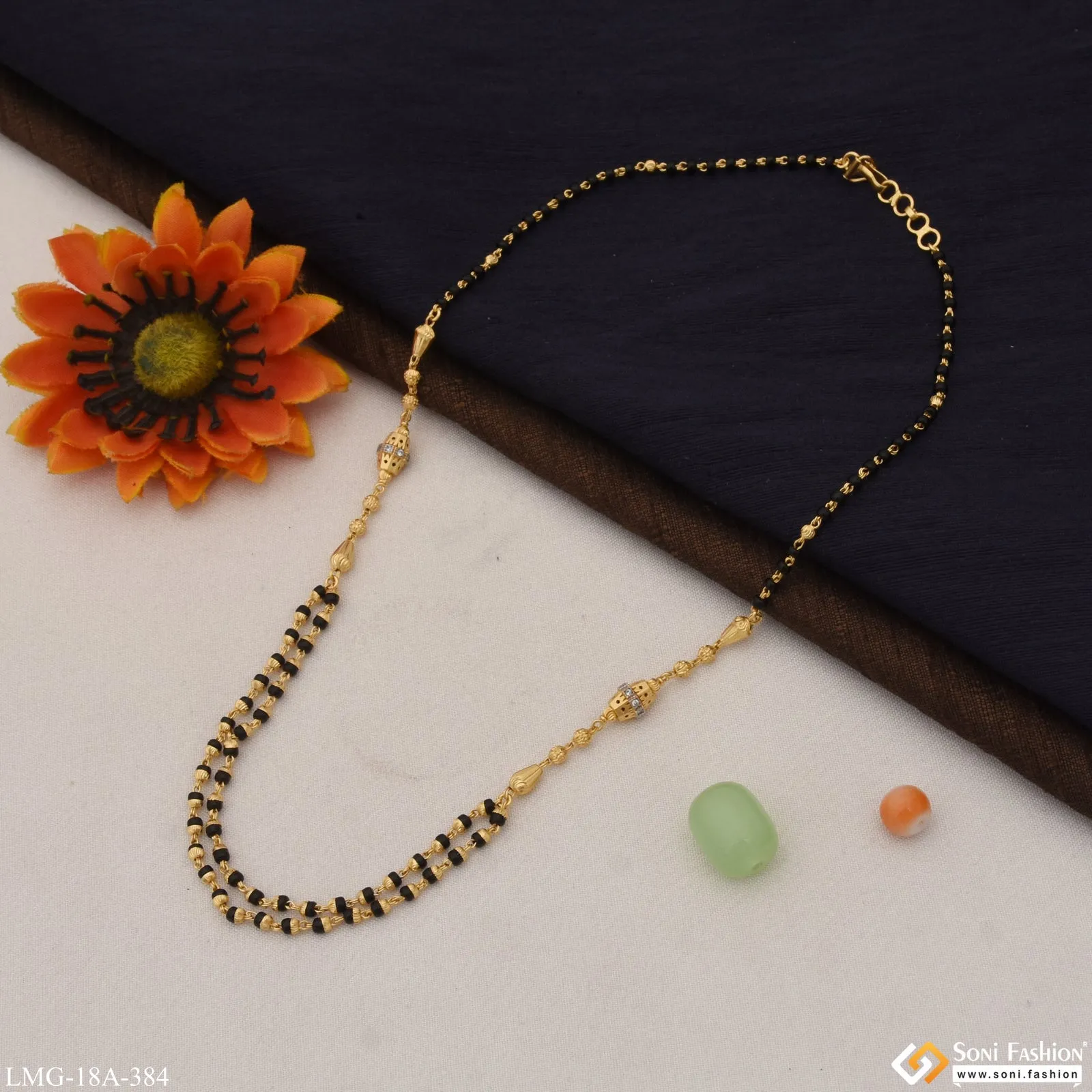 1 Gram Gold Plated Beautiful Design Mangalsutra for Women - Style A384