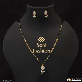 1 Gram Gold Plated Designer Mangalsutra Set With Ring for Women - Style A407