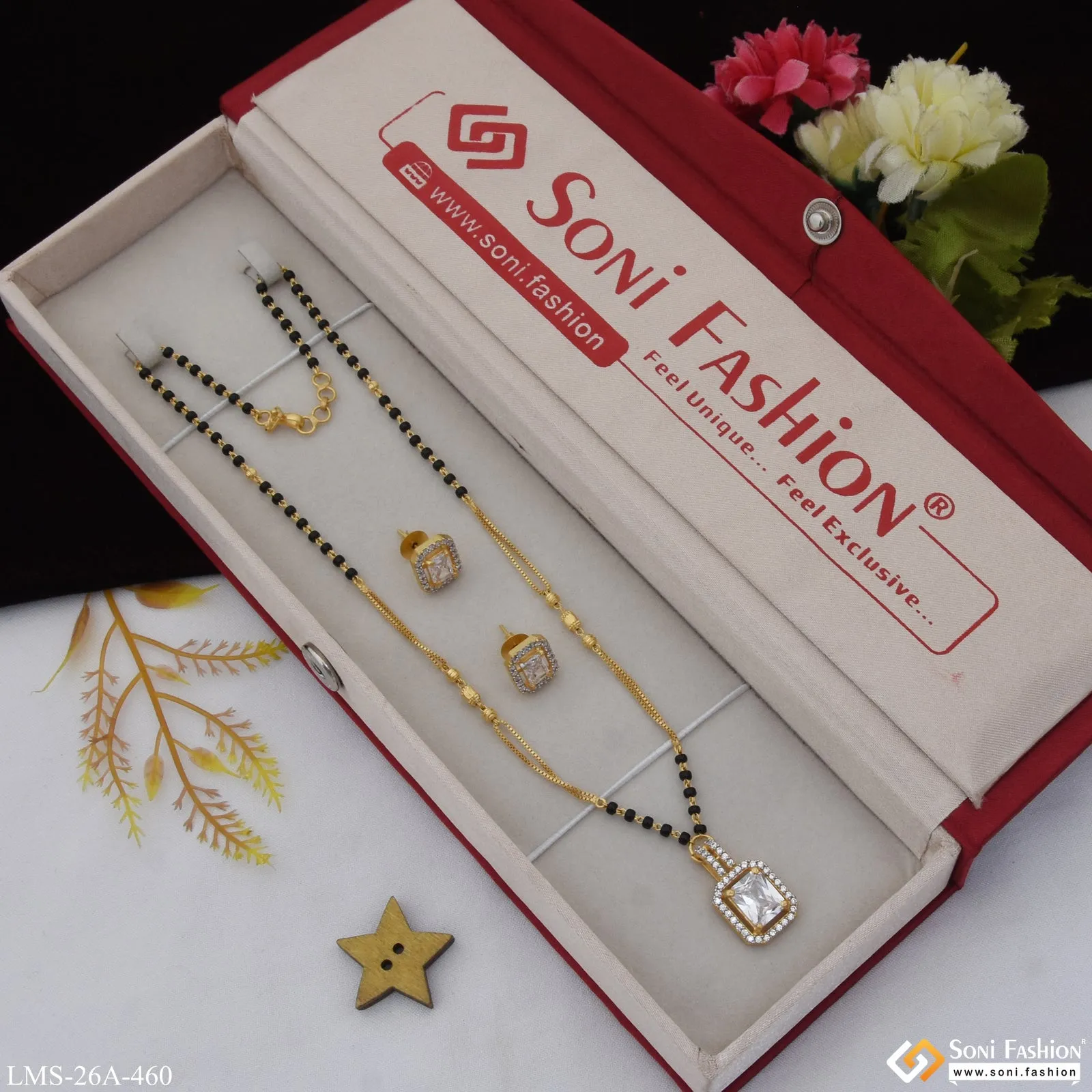 1 Gram Gold Plated Glamorous Design Mangalsutra Set for Women - Style A460