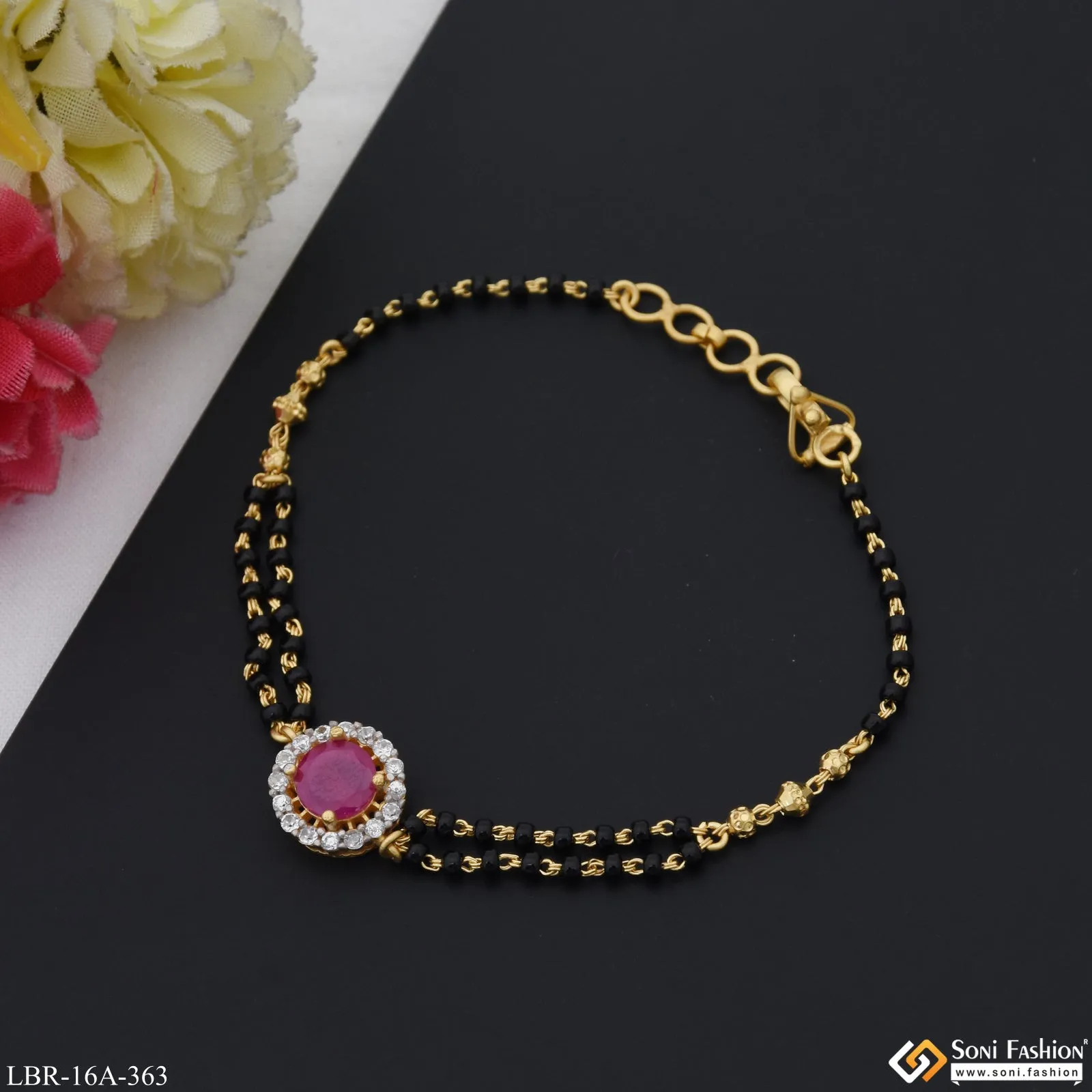 1 Gram Gold Plated Gorgeous Design Mangalsutra Bracelet for Women - Style A363