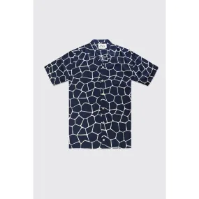 Abstract Pattern Navy Half Sleeves Shirt