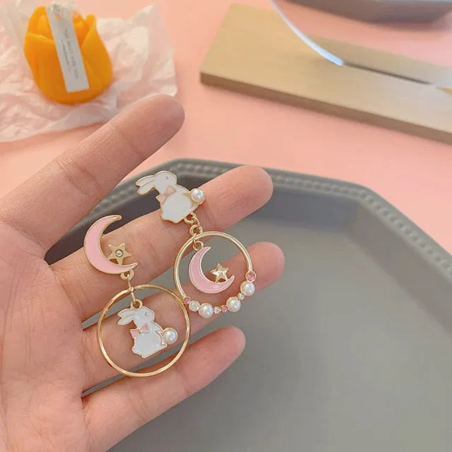 Adorable Korean Style Bunny Drop Earrings