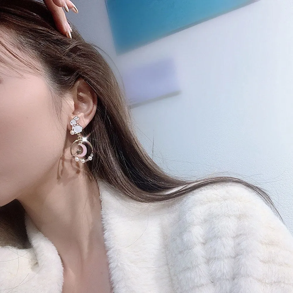 Adorable Korean Style Bunny Drop Earrings