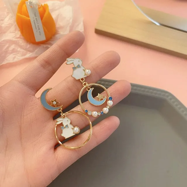 Adorable Korean Style Bunny Drop Earrings