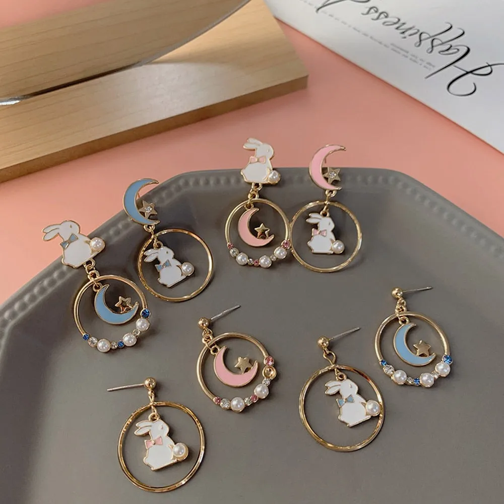 Adorable Korean Style Bunny Drop Earrings