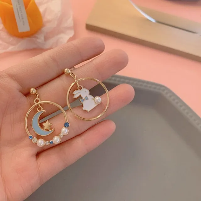 Adorable Korean Style Bunny Drop Earrings