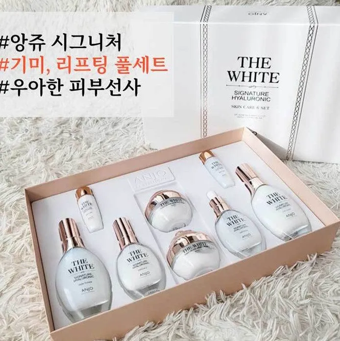 Anjo The White Skin care 6 Sets Signature Hyaluronic Blemish Glutathione Anti-ageing Wrinkles Dark Circles Finelines Gifts Whitening Brightening