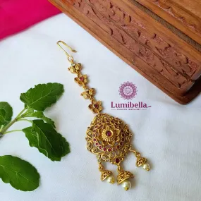 Antique Style Maang Tikka with Pearls