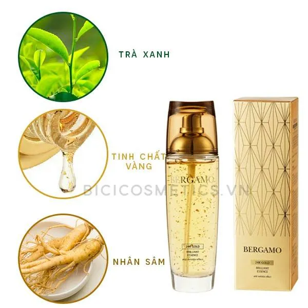 Bergamo 24K Gold Brilliant Essence 110ml 3.71 fl.oz Ginseng Skincare