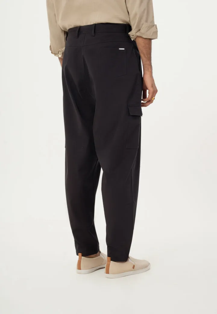 Black Korean Fit Cargo Pants