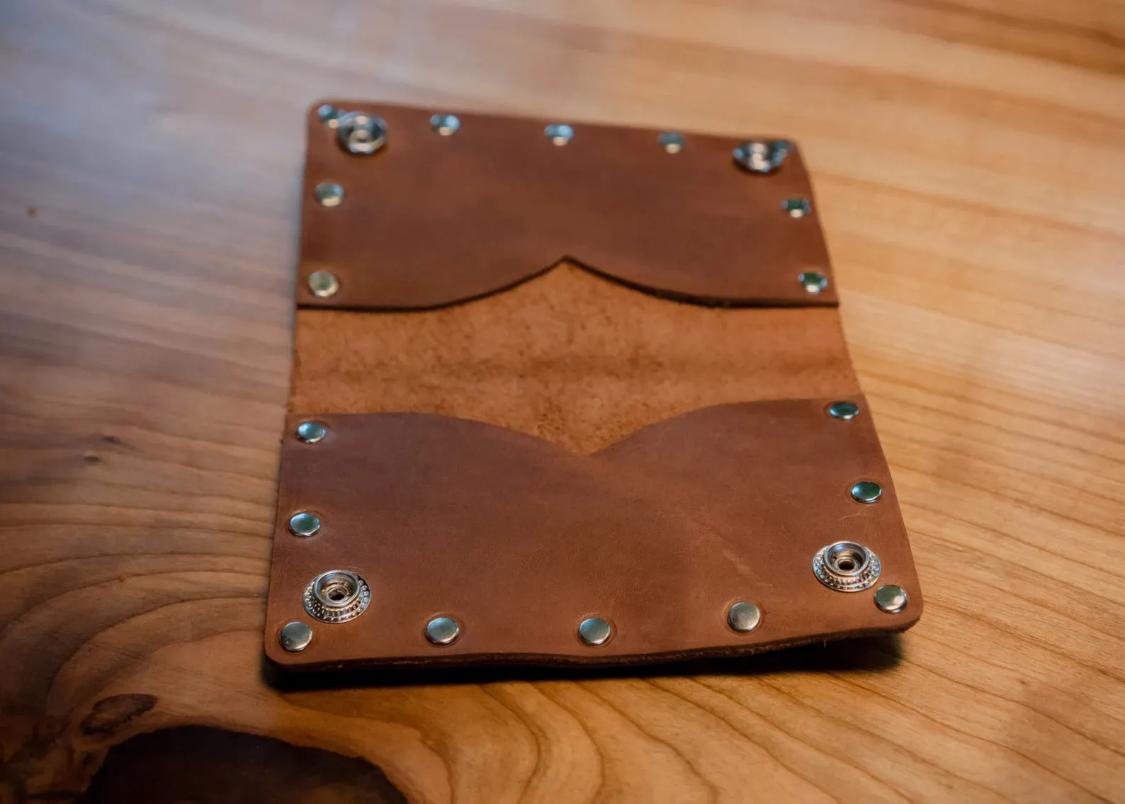 Brown Leather Wallet "Western Biker Style" HandCrafted