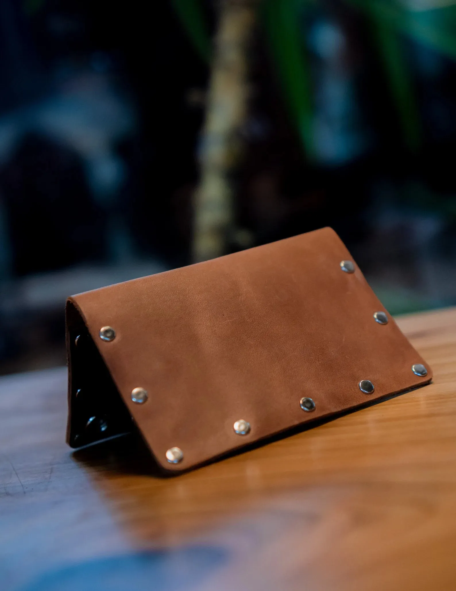 Brown Leather Wallet "Western Biker Style" HandCrafted