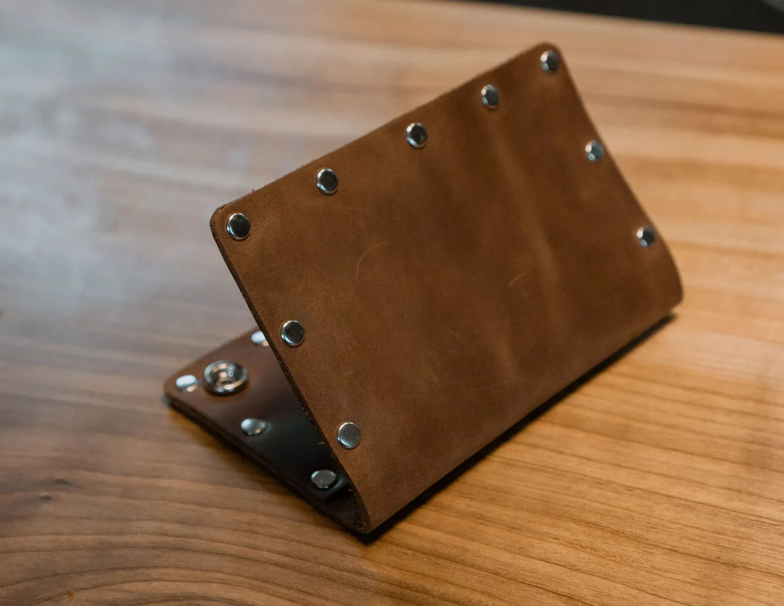 Brown Leather Wallet "Western Biker Style" HandCrafted