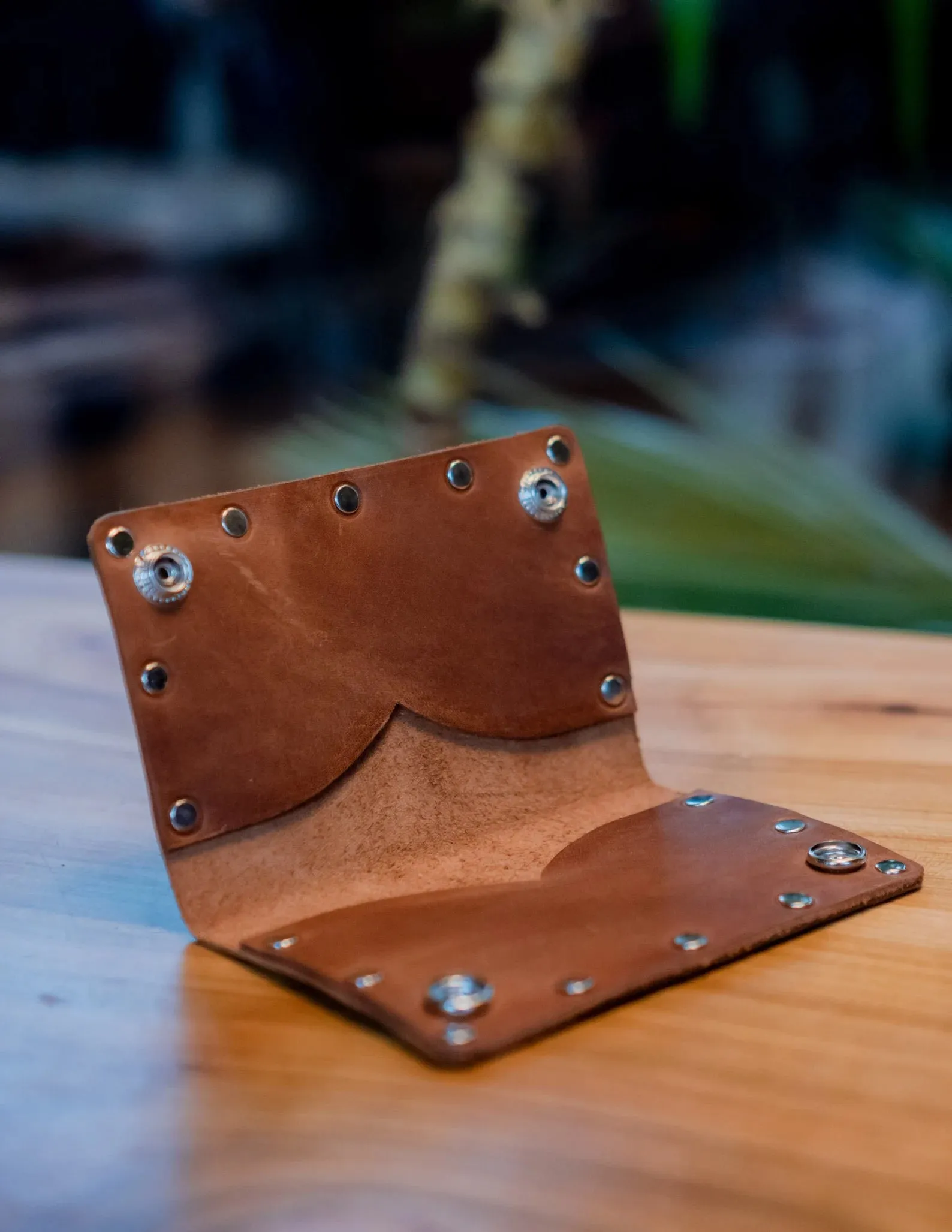 Brown Leather Wallet "Western Biker Style" HandCrafted