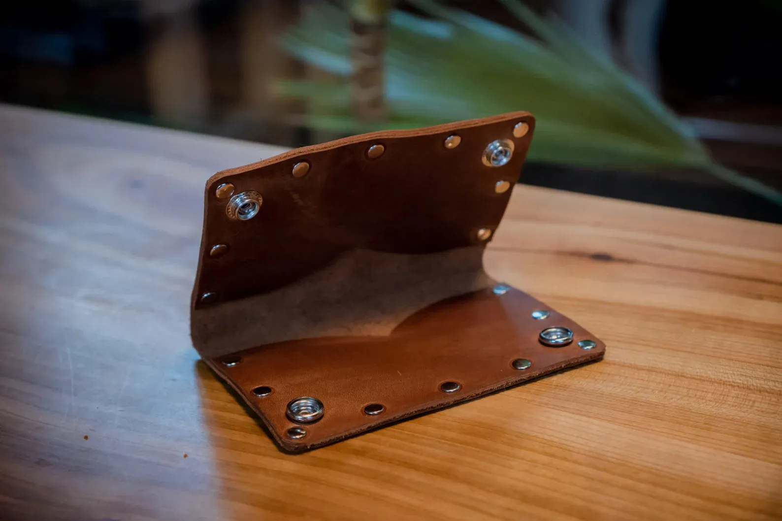 Brown Leather Wallet "Western Biker Style" HandCrafted