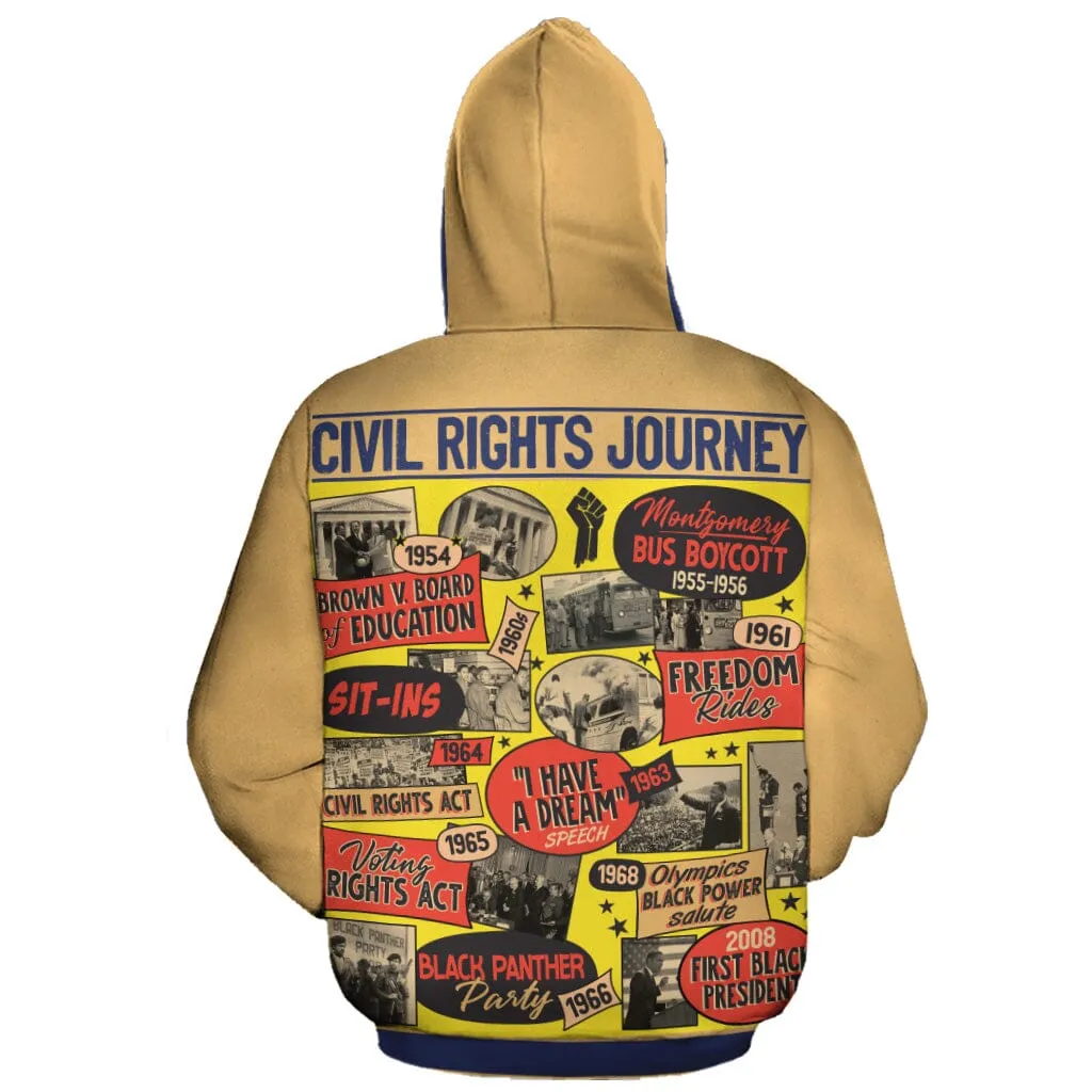 Civil Rights Events in 50s Style All-over Hoodie