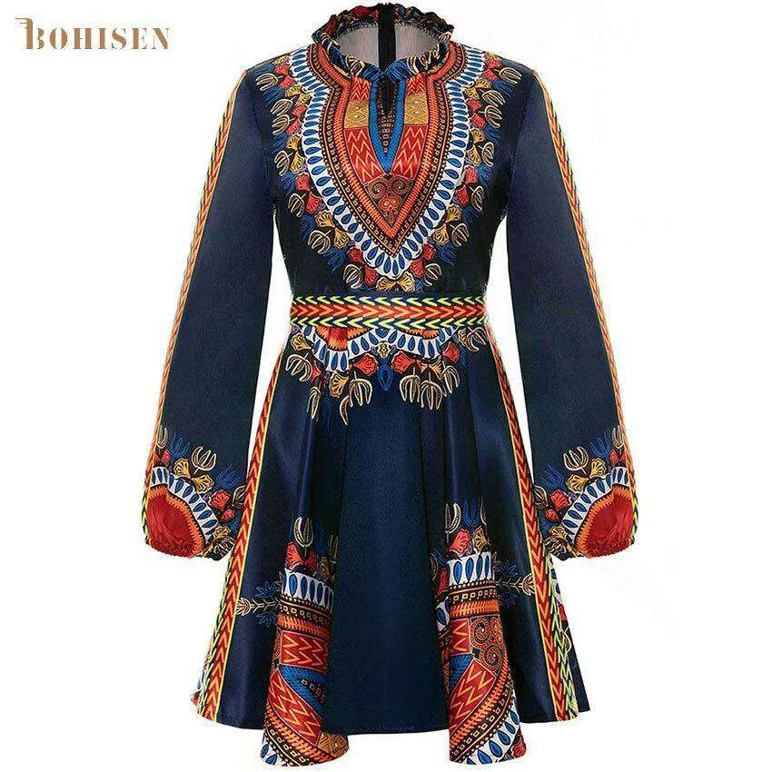 Dashiki Midi Formal Dress