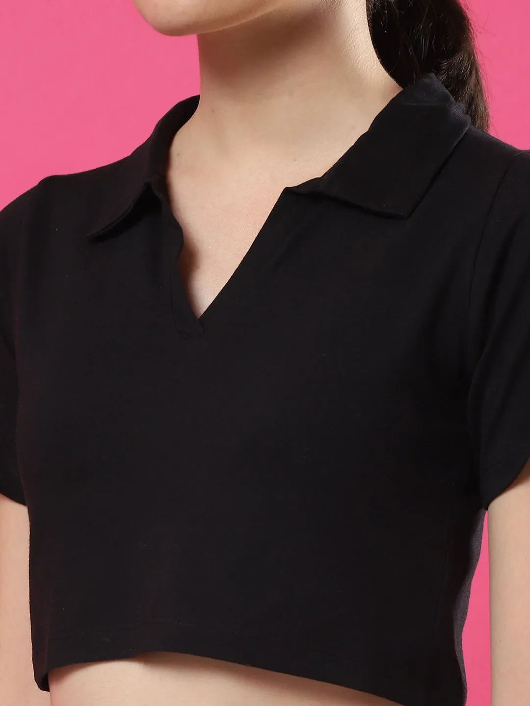 Elegant Polo Crop Top for Women