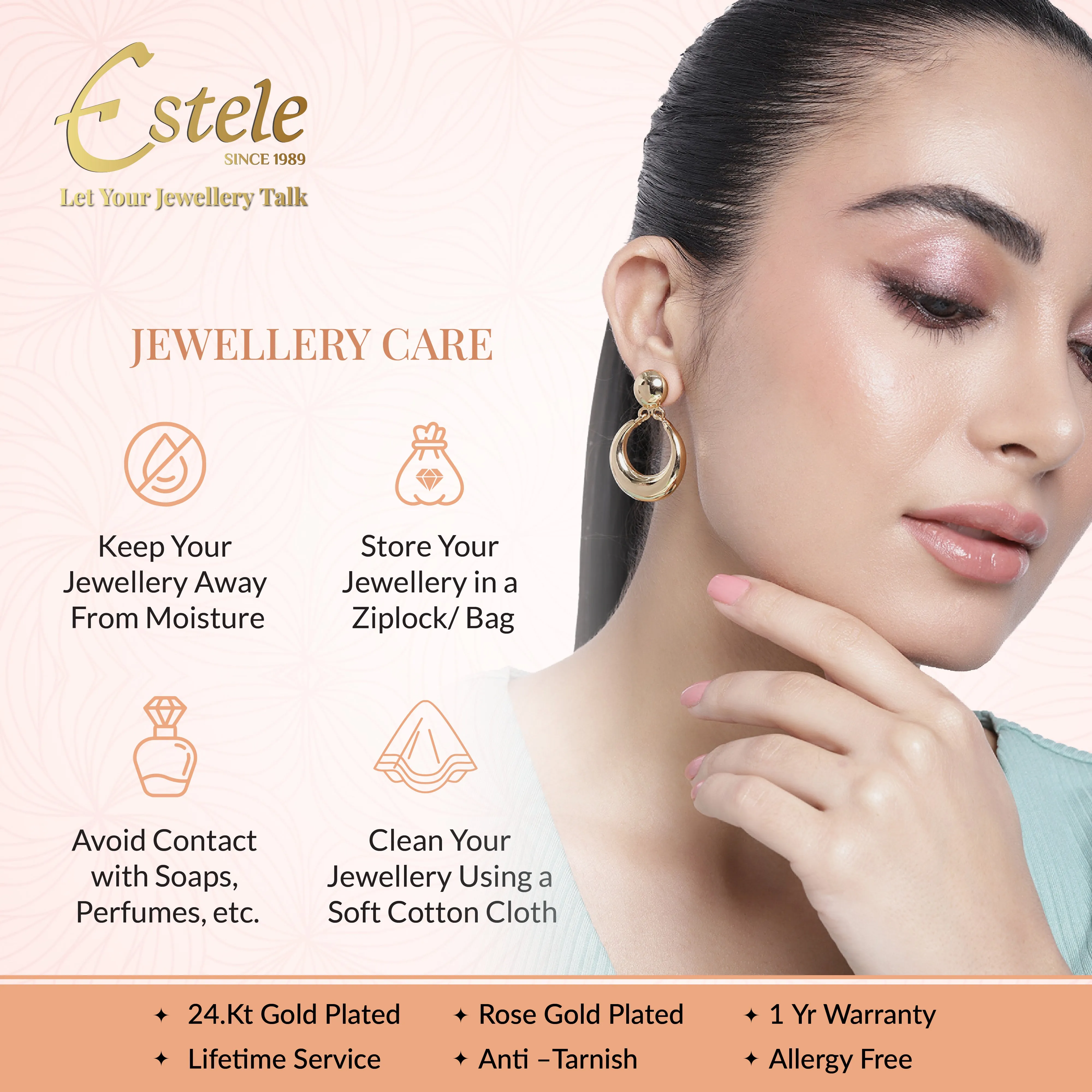 Estele Gold Plated CZ Fascinating Designer Earrings with Pearl for Women