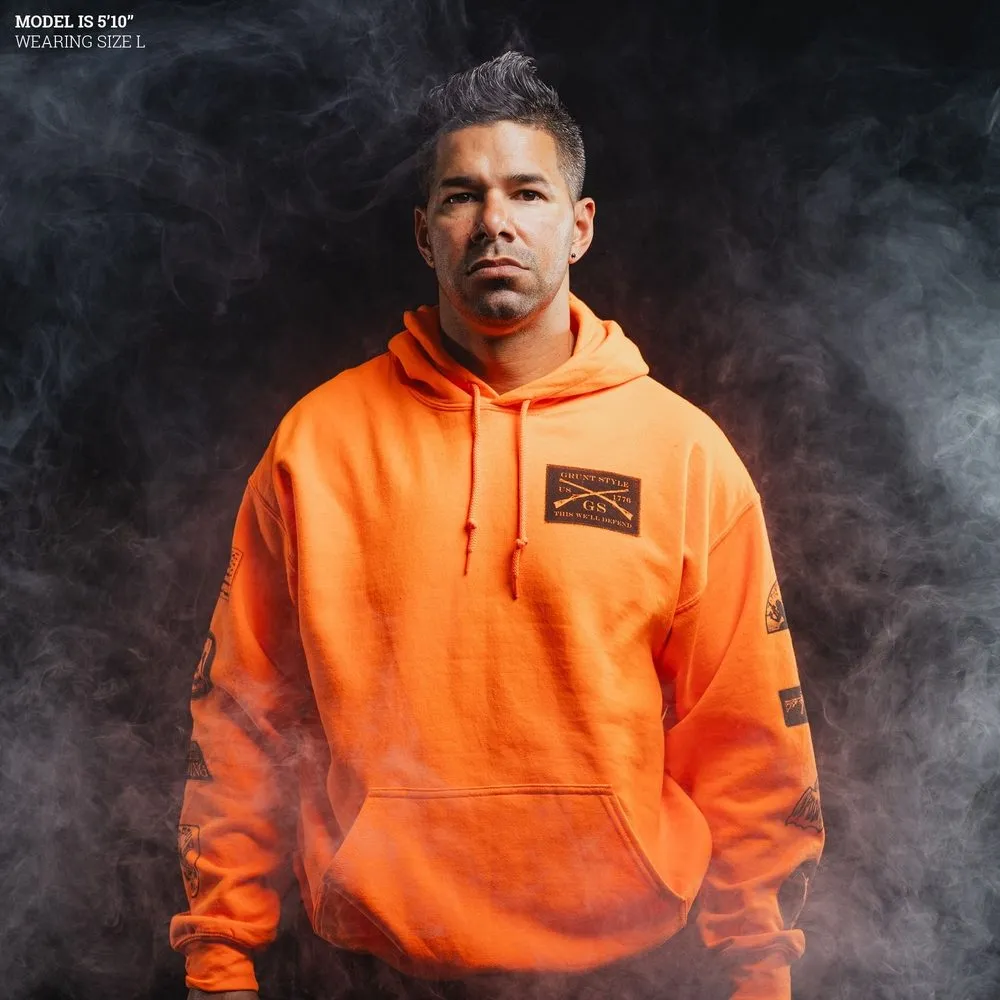 Halloween Patch Hoodie - Safety Orange