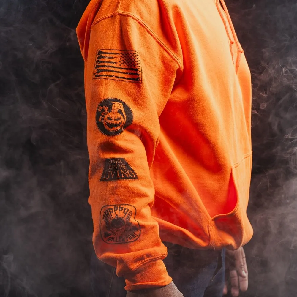 Halloween Patch Hoodie - Safety Orange