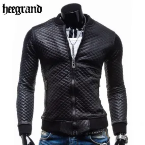 HEE GRAND Men Mandarin Collar High Quality Solid Plus Size For Men Casual Suede Leathers