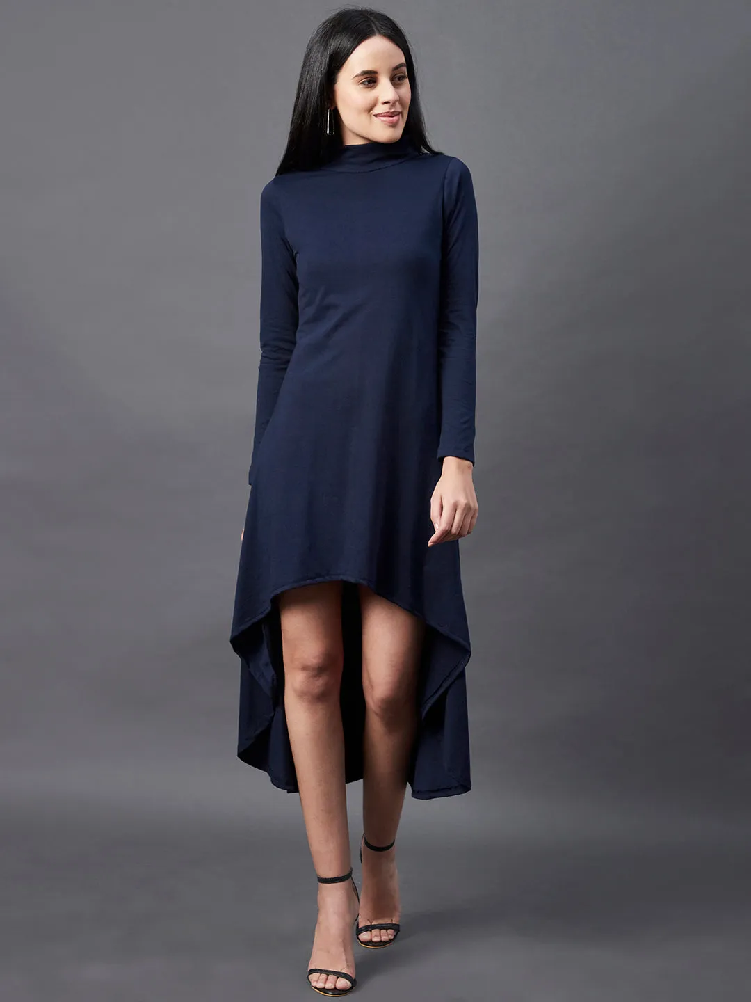 High Low Long Sleeve Maxi Dress