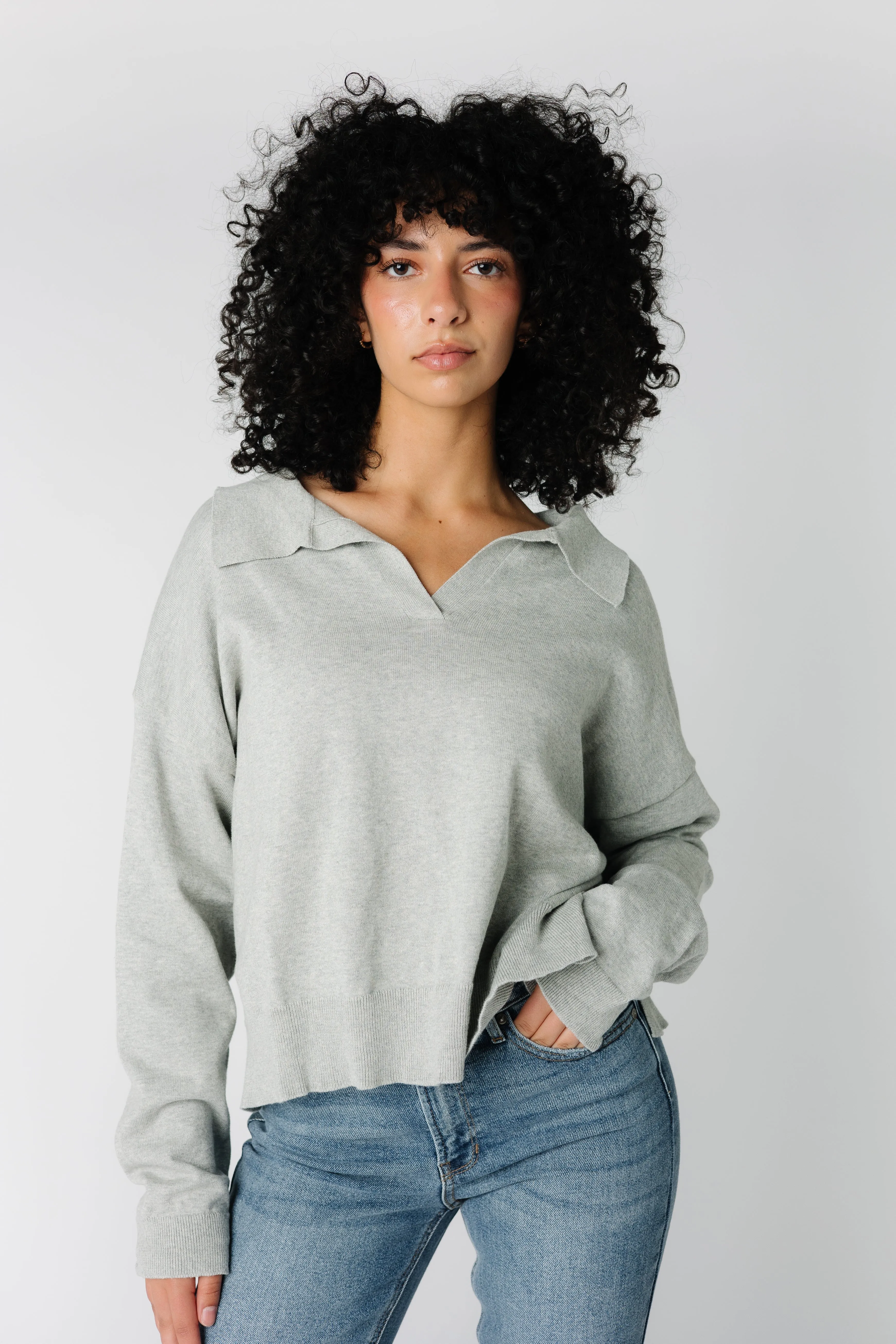 Lila V-Neck Collar Pull Over Sweater