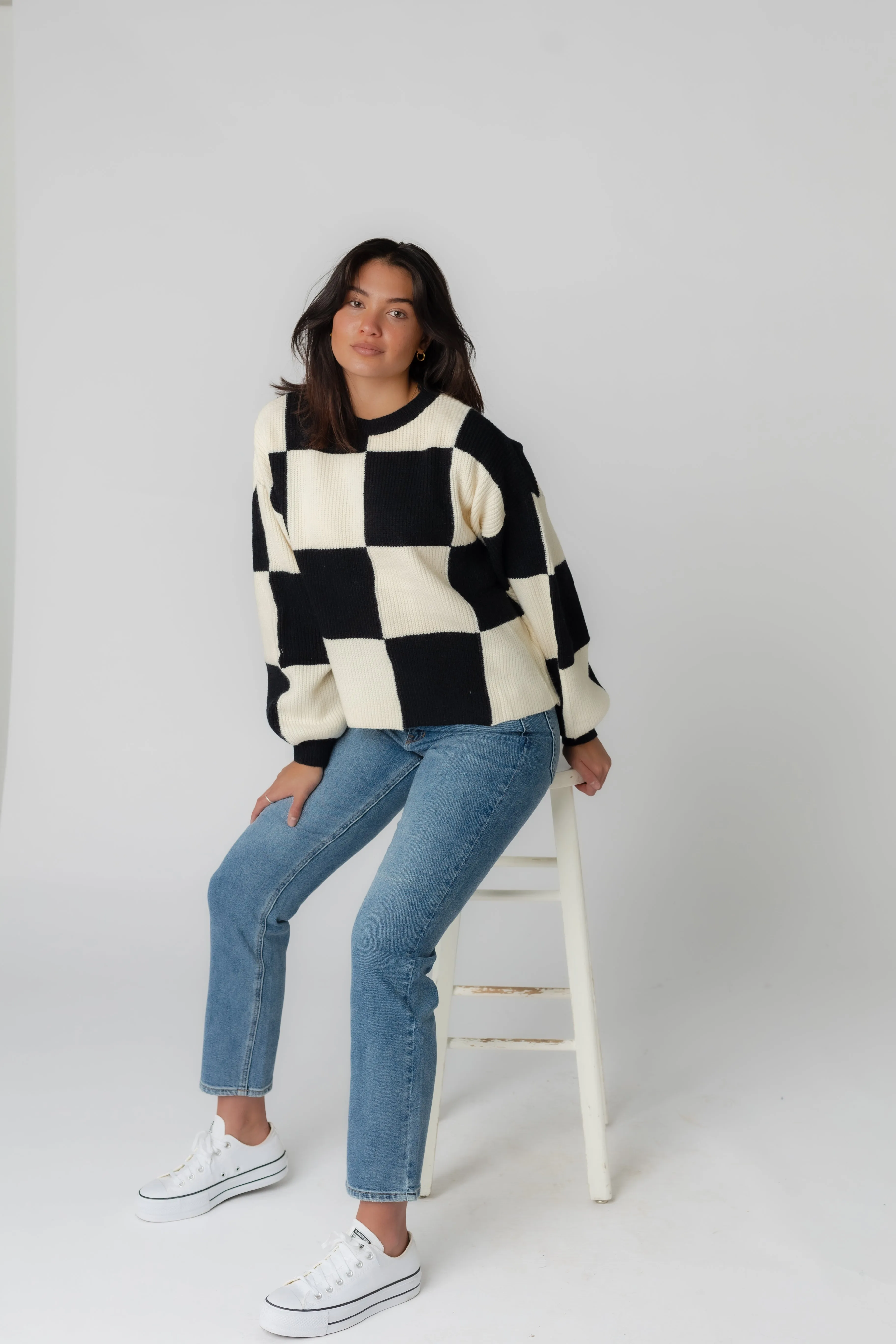 Mandy Checker Sweater