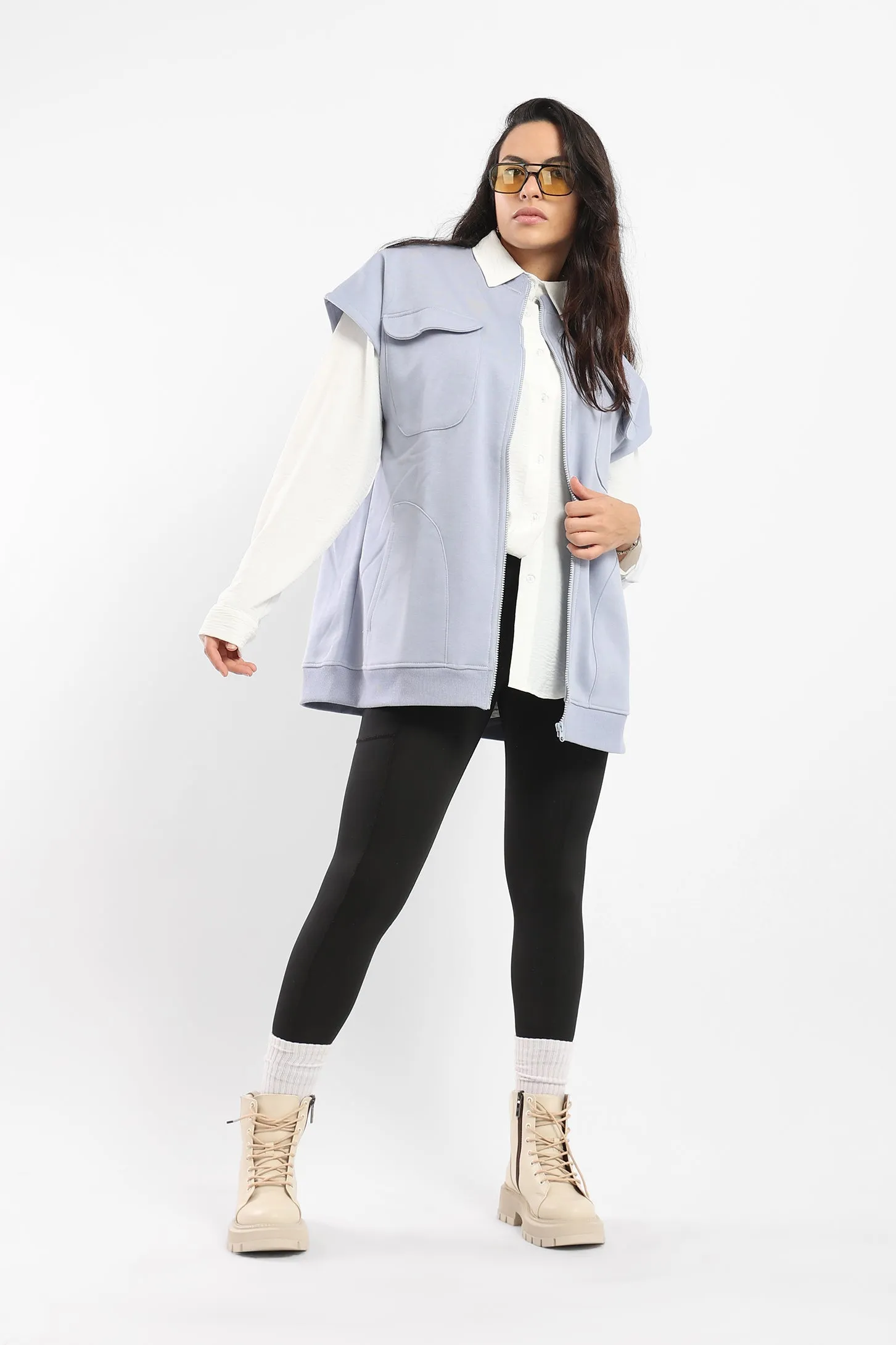 OVERSIZED VEST - GREY