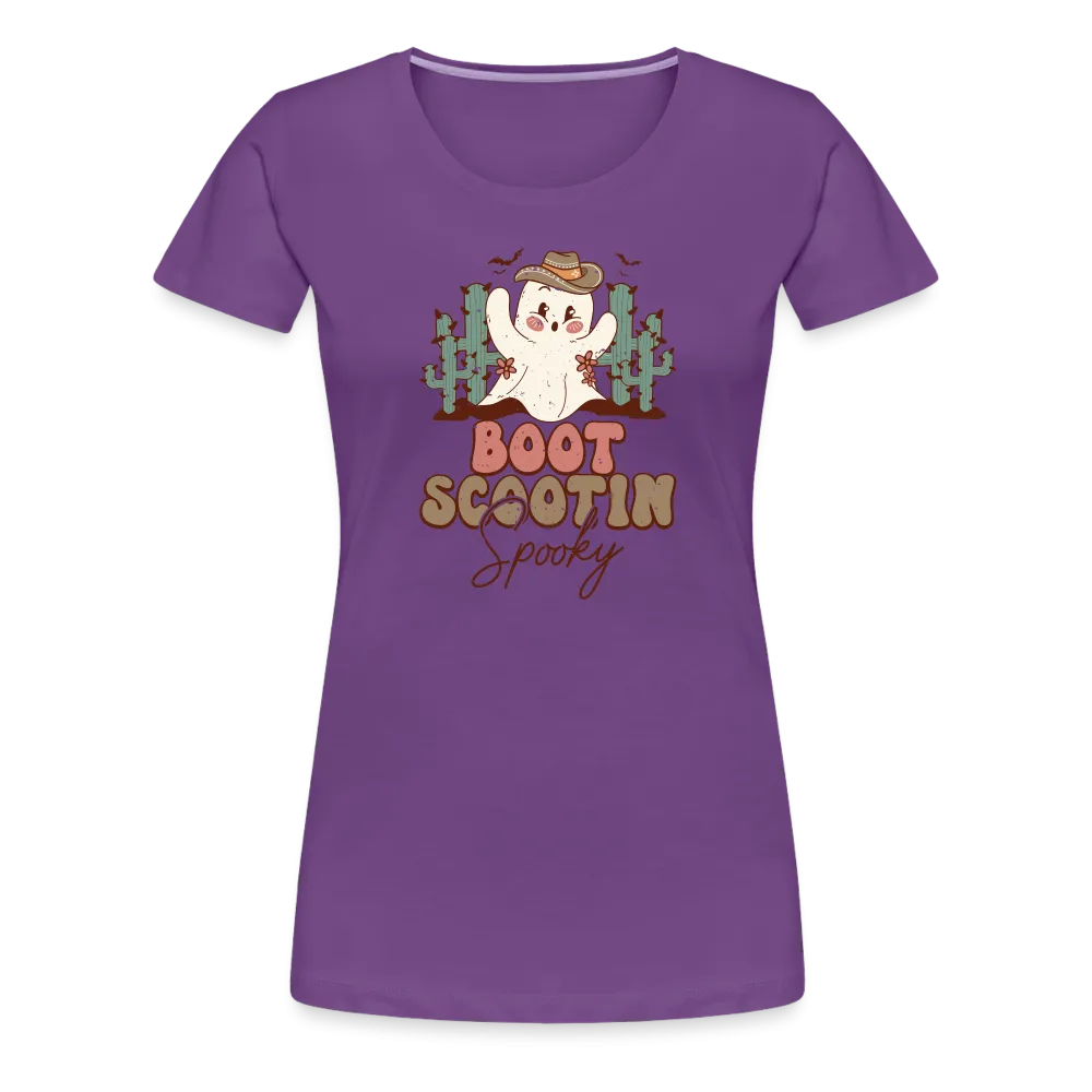 Women's 'Boot Scootin' Spooky' Premium Tee: Where Country Charm Meets Halloween Spirit