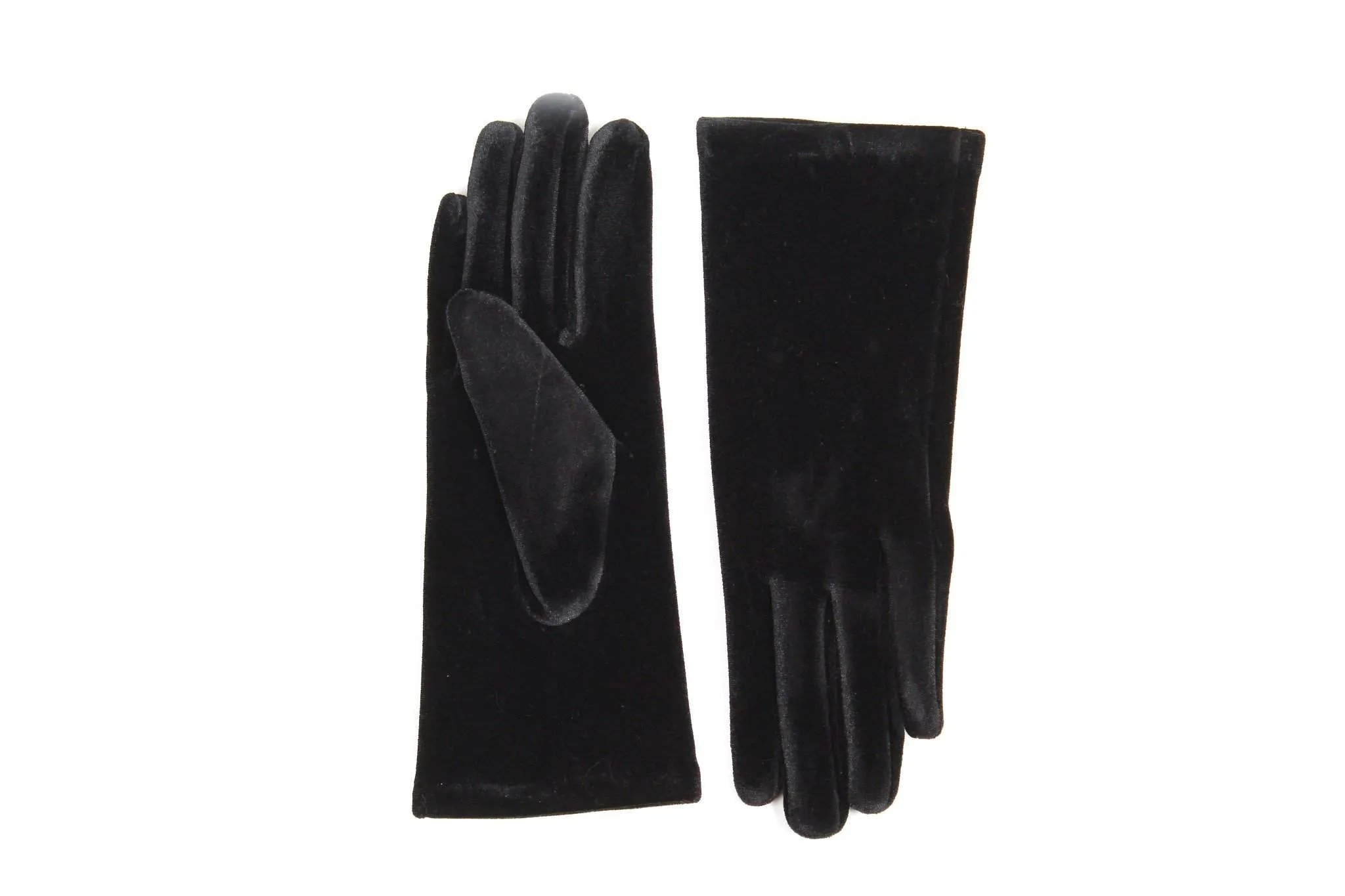 Stylish Womens Black Velvet Gloves - Zehu Style 2654 for Elegant Girls